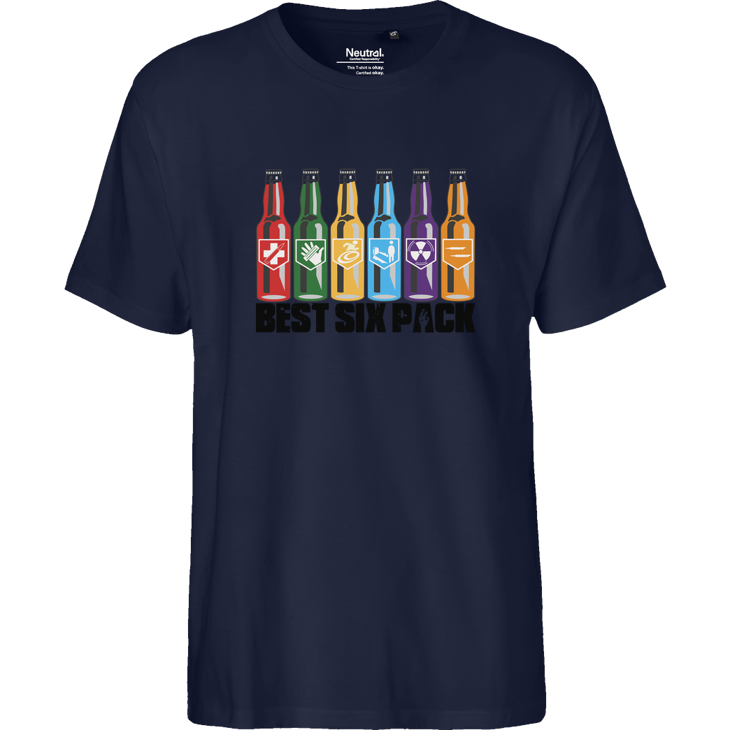 veKtik veKtik - Best Six Pack T-Shirt Fairtrade T-Shirt - navy