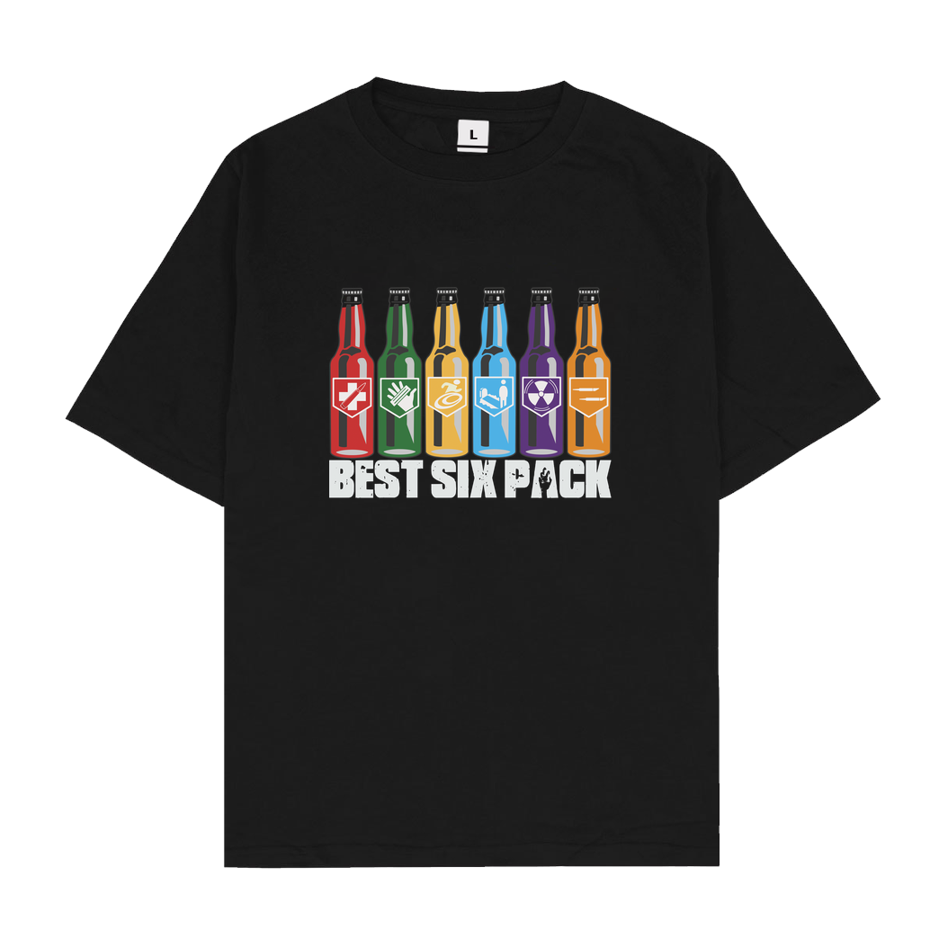 veKtik veKtik - Best Six Pack T-Shirt Oversize T-Shirt - Black