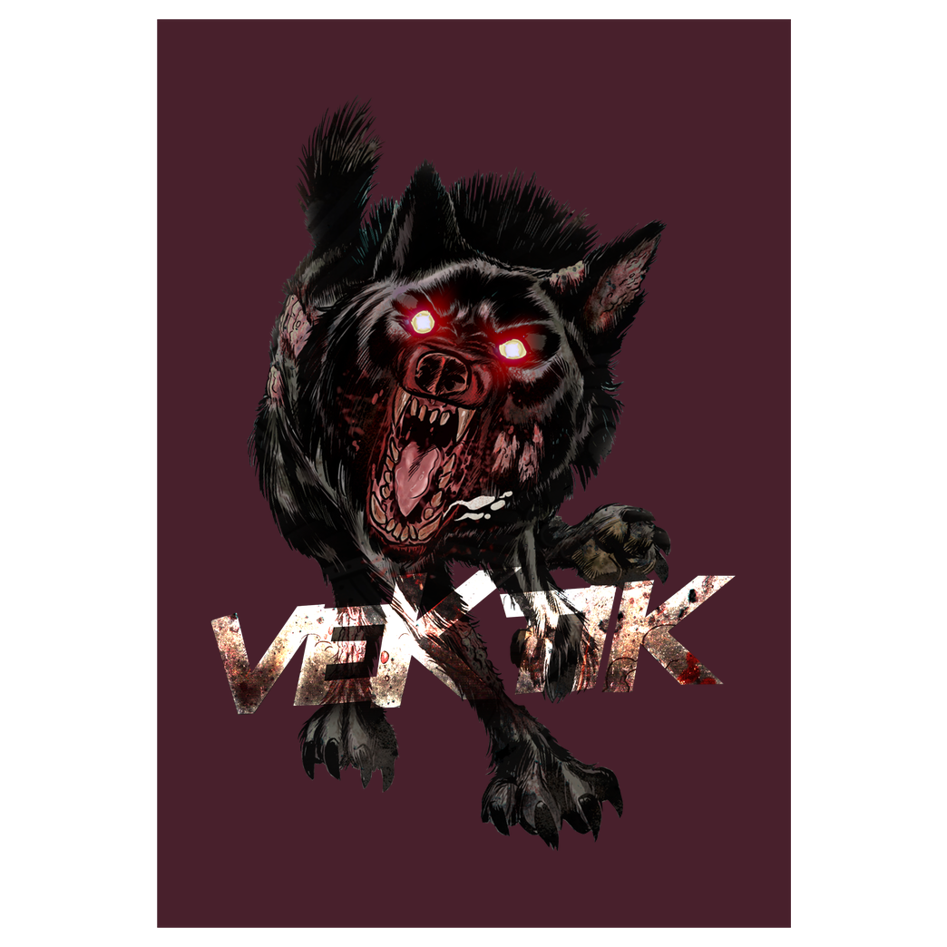 veKtik veKtik - Hellhound Druck Art Print burgundy