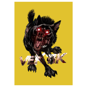 veKtik - Hellhound Art Print yellow