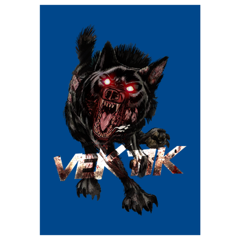 veKtik - Hellhound Art Print blue