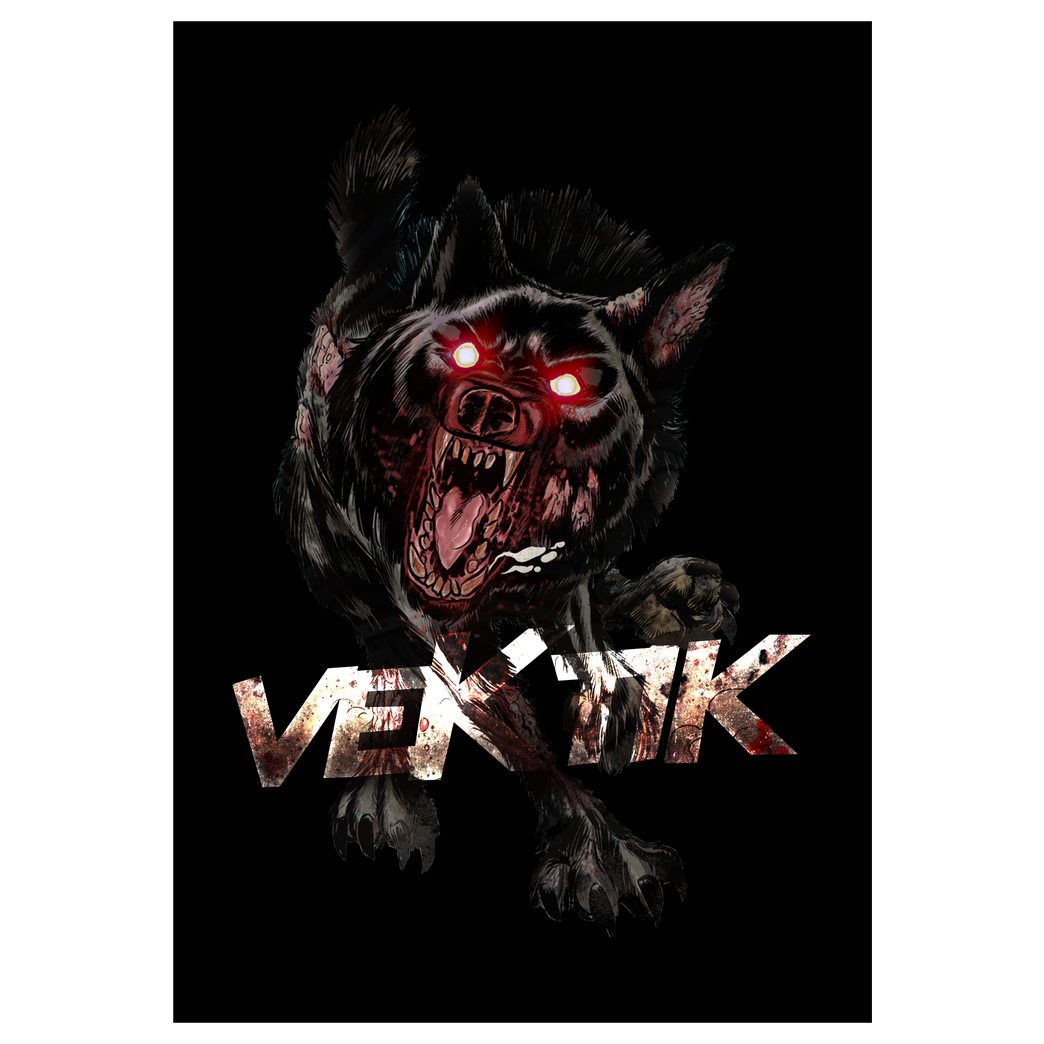 veKtik veKtik - Hellhound Druck Art Print black