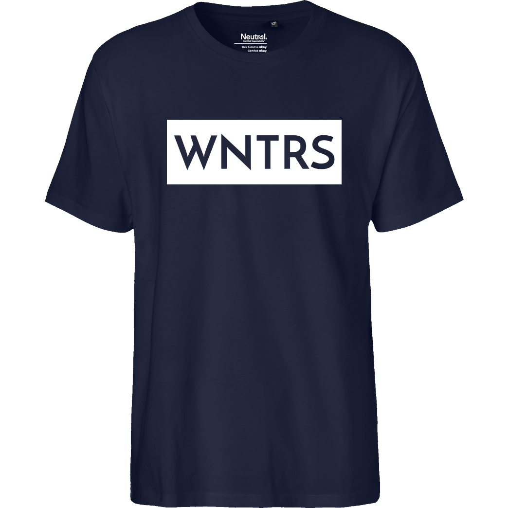 WNTRS WNTRS - Punched Out Logo T-Shirt Fairtrade T-Shirt - navy