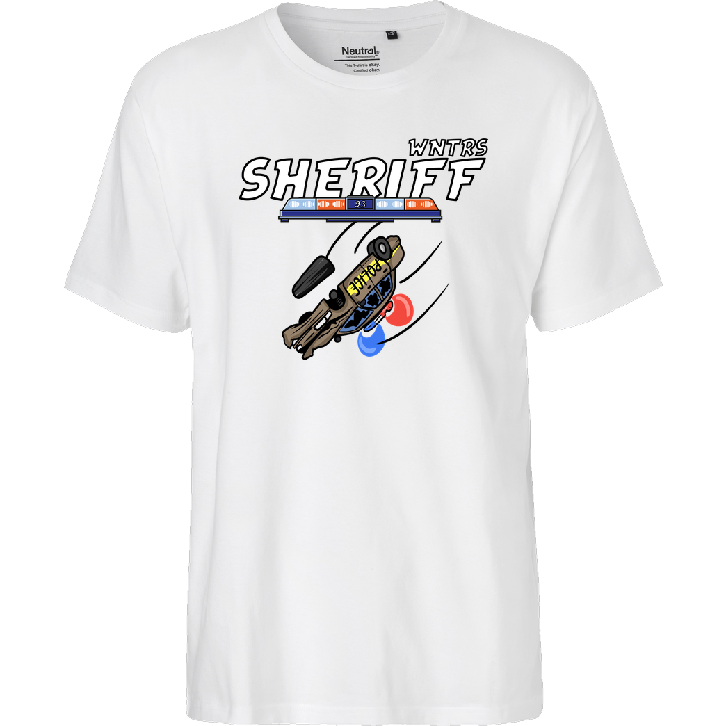 WNTRS WNTRS - Sheriff Car T-Shirt Fairtrade T-Shirt - white