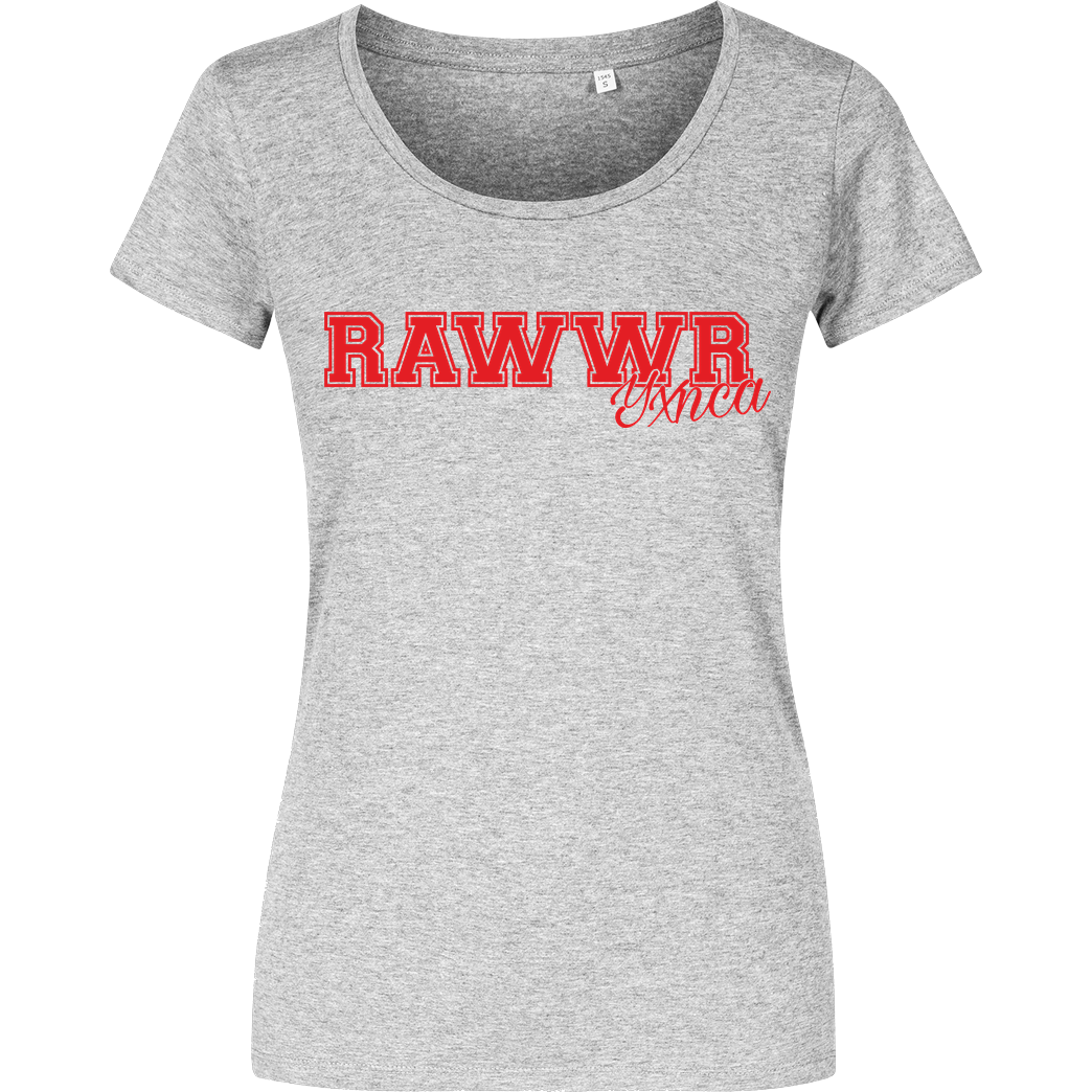 Yxnca Yxnca - RAWWR T-Shirt Girlshirt heather grey